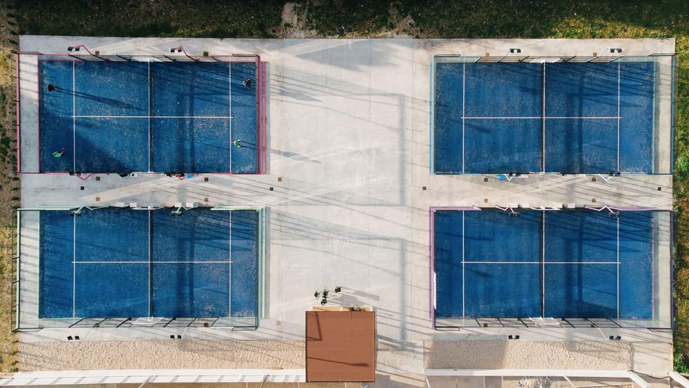 Air view padel courts